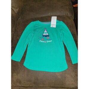 Gymboree stripes and anchors friendship forever green top size 18 24 months nwt